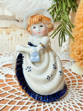 VINTAGE BELL - BLUE DETAILED VICTORIAN LADY
