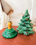 VINTAGE GREEN CERAMIC LIGHT UP CHRISTMAS TREE