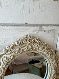 ANTIQUE ITALY VICTORIAN CHALK WARE DETAILED MIRROR