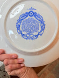 VINTAGE SHENANGO BRIGHT BLUE AND WHITE DETAILED PLATE #3