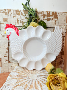 KITSCHY HEN DEVILED EGG PLATE