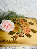 HANDPAINTED FLORAL SHABBY CHIC VINTAGE KEEPSAKE BOX AND KEY