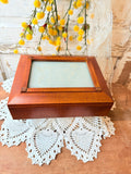AMAZING VINTAGE WOOD VELVET INTERIOR WATCH JEWELRY BOX