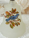 VINTAGE FROSTED GLASS PAINTED BELL