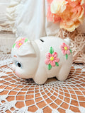 VINTAGE LEFTON FLORAL PIGGY BANK
