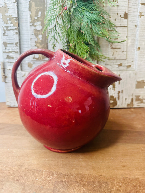 VINTAGE HALL CRANBERRY TILT BALL PITCHER