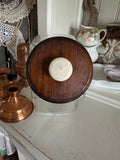 LARGE ANTIQUE PHARMACY JAR WITH WOOD AND PORCELAIN LID - 4 AVAILABLE