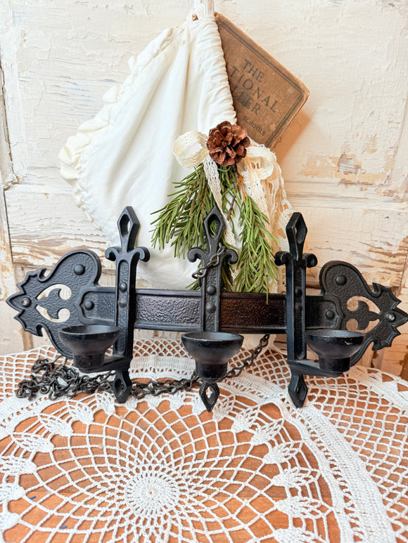 VINTAGE SPANISH GOTHIC STYLE  IRON CANDLE SCONCE