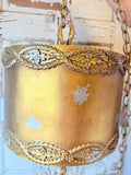 VINTAGE GOLD GILTED HANGING SWAG LAMP PLUG IN - 2 AVAILABLE