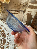 VINTAGE BLUE GLASS FOOTED BOWL