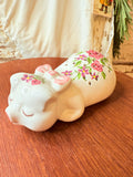 VINTAGE HAND DECORATED AVON POTPOURRI HOLDER PIGGY