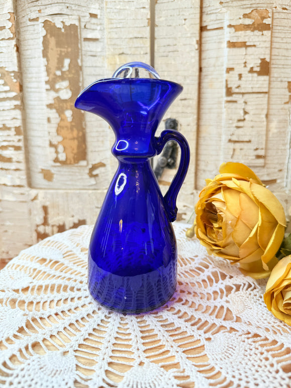 COBALT BLUE VINTAGE UNIQUE DECANTER