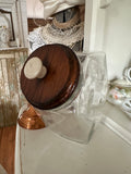 LARGE ANTIQUE PHARMACY JAR WITH WOOD AND PORCELAIN LID - 4 AVAILABLE