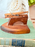 VINTAGE WOODEN CLOTHESPIN HOLDER