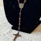 VINTAGE ROSARY - DARK BROWN BEADS
