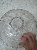 VINTAGE PRESSED GLASS WATERLILY PLATE