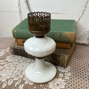 DETAILED MILK GLASS LAMP BASE