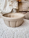 ANTIQUE STONEWARE BASKET BOWL
