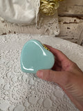 VINTAGE TIFFANY BLUE HEART JEWELRY TRINKET BOX
