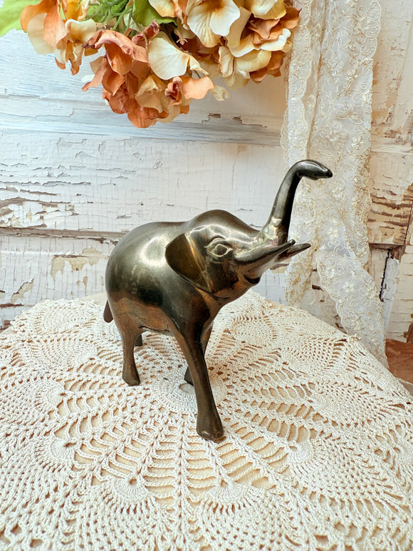 SOLID BRASS ELEPHANT STATUETTE