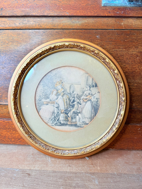 ANTIQUE VICTORIAN ROUND ART #2