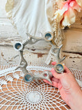 VINTAGE SILVER ANTLER CANDLESTICK HOLDER