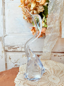 VINTAGE BLOWN ART GLASS SWAN