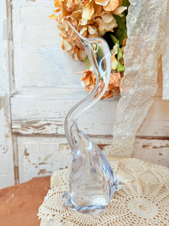 VINTAGE BLOWN ART GLASS SWAN