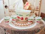 VINTAGE HAZEL ATLAS 6 PIECE PUNCH BOWL SET