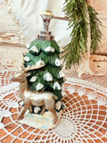 REINDEER AND CHRISTMAS TREE VINTAGE SOAP DISPENSER