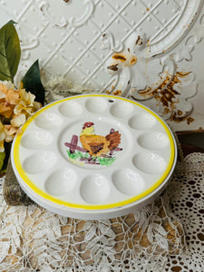 ROOSTER VINTAGE EGG PLATE