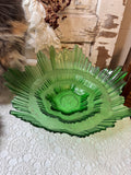 VINTAGE RARE GREEN MID CENTURY BLENKO XL ART GLASS BOWL