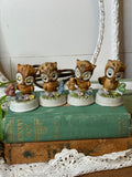 SET OF 4 PORCELAIN OWL STATUETTES