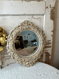 ANTIQUE ITALY VICTORIAN CHALK WARE DETAILED MIRROR