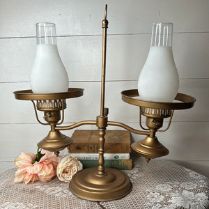 DOUBLE HURRICANE STYLE VINTAGE LAMP