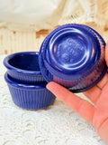 SET OF 3 VINTAGE COBALT BLUE RAMEKINS