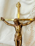 VINTAGE BRASS CRUCIFIX