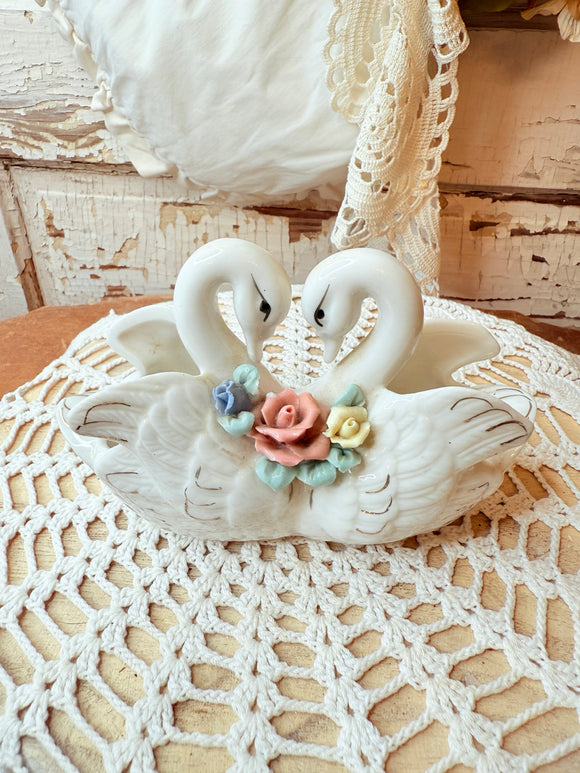 LOVE SWANS PORCELAIN FIGURINE