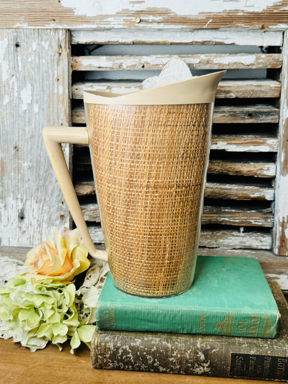 VINTAGE 1970S WICKER PITCHER