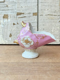 PINK AND GOLD VINTAGE PORCELAIN HAND PAINTED CREAMER