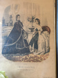 FRENCH VICTORIAN LITHOGRAPH ORNATE FRAMED ART