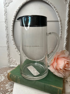 1950S SILVER BAND GLASS PITCHER