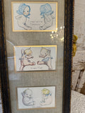 VINTAGE PIANO BABIES FRAMED ART