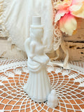 VINTAGE MILK GLASS VICTORIAN LADY PERFUME BOTTLE DECOR