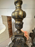 XL 19TH CENTURY BRONZE ALTAR CANDLE HOLDERS - 2 AVAILABLE