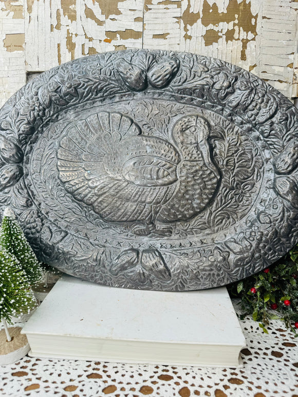 XXL PEWTER TURKEY THANKSGIVING PLATTER