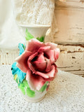 VINTAGE ITALY PINK ROSE VASE