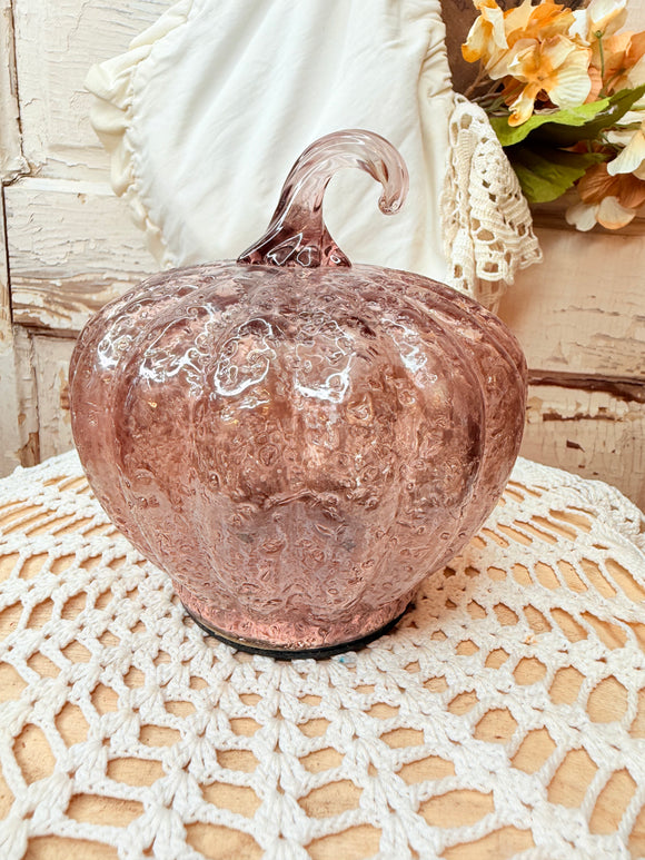 BLOWN GLASS AMAZING LAVENDER PUMPKIN DECOR