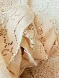 ANTIQUE XXL ROUND VICTORIAN LACE TABLECLOTH