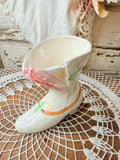 VINTAGE VICTORIAN HAND PAINTED BOOT PLANTER